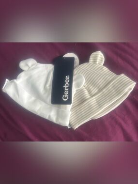 Gerber Baby Newborn NWT Cotton Bear hats